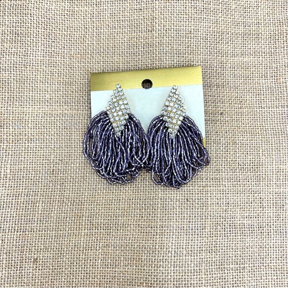 Vintage Bold Clip On Statement Glamour Oscar Sparkly Costume Earrings - Picture 4 of 4